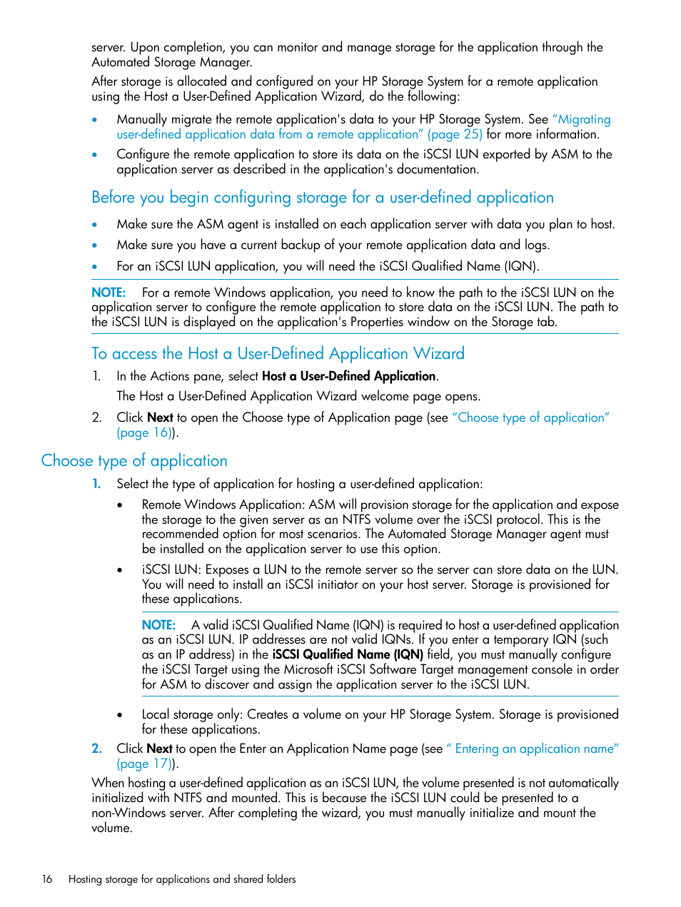 Choose type of application | HP X1800sb G2 Network Storage Blade User Manual | Page 16 / 55