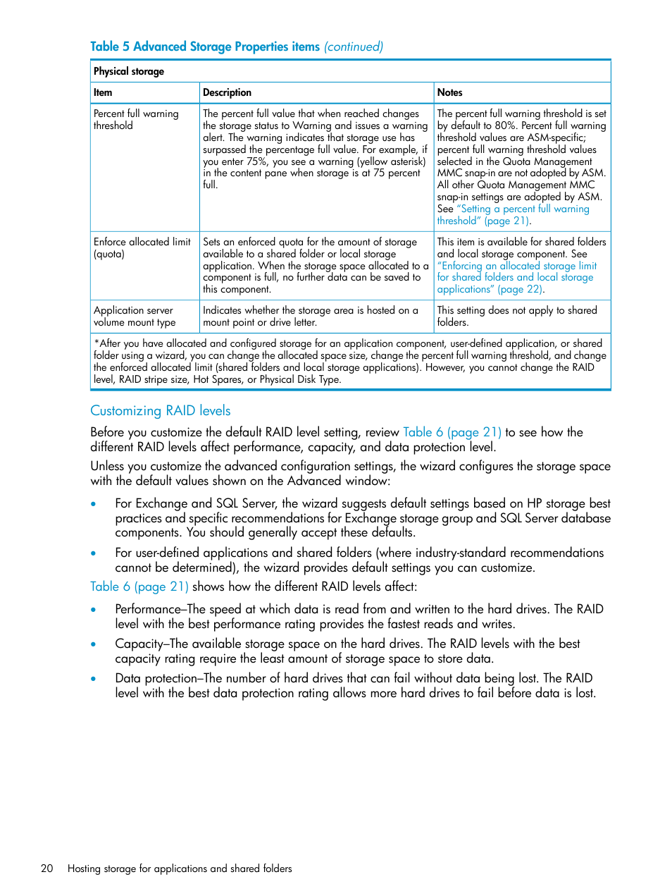 Customizing raid levels | HP X1800sb G2 Network Storage Blade User Manual | Page 20 / 55