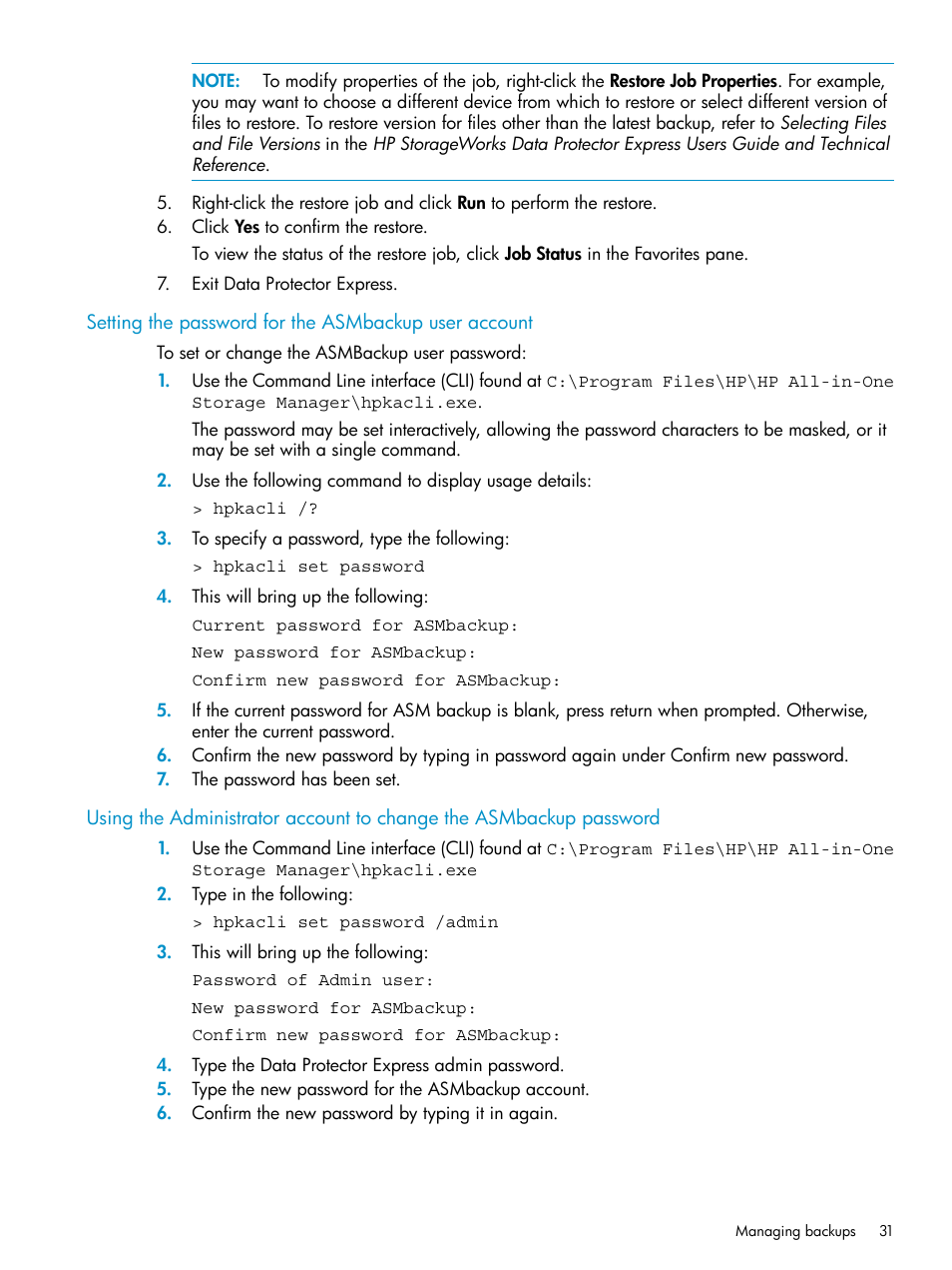 HP X1800sb G2 Network Storage Blade User Manual | Page 31 / 55