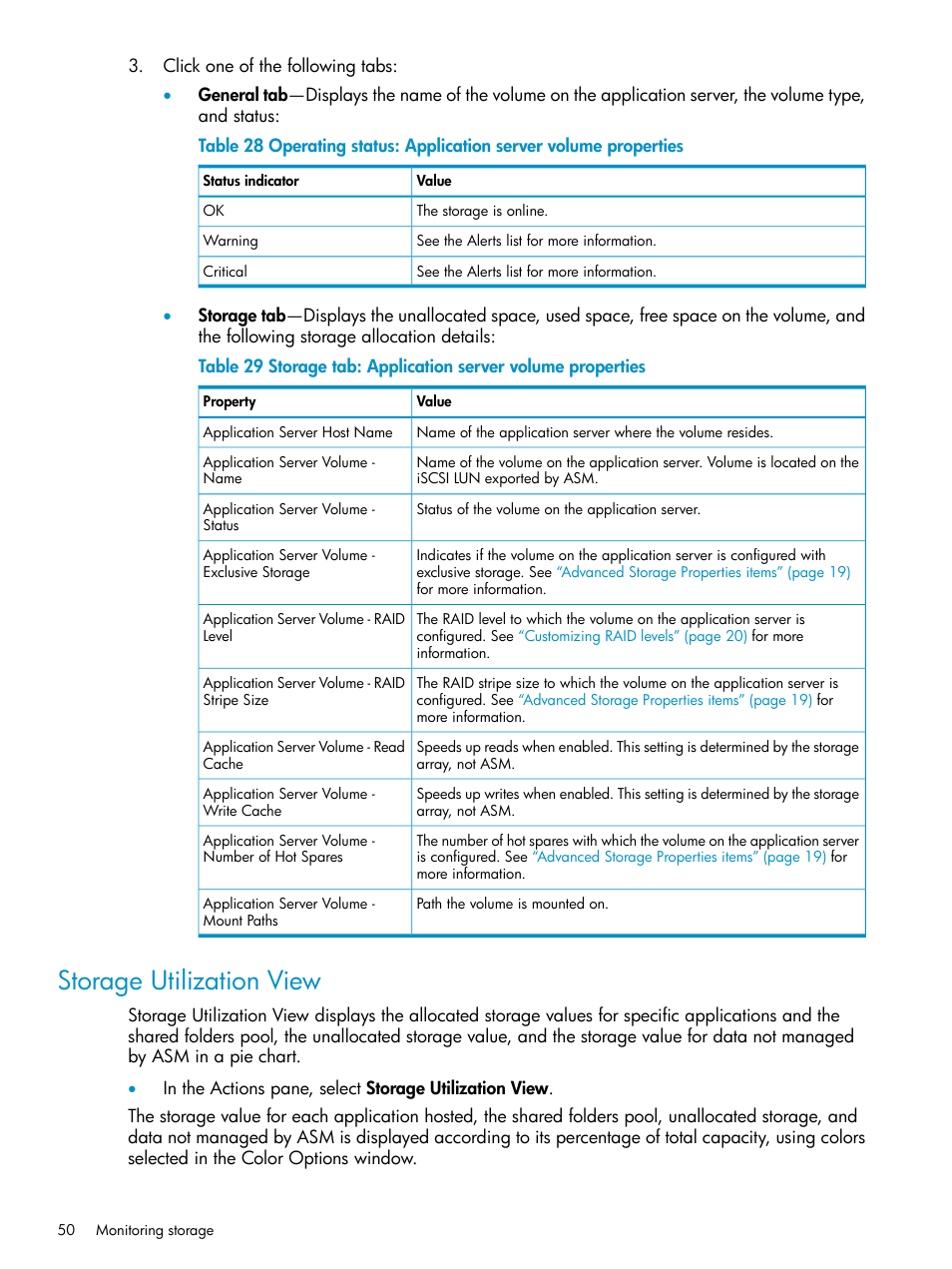 Storage utilization view | HP X1800sb G2 Network Storage Blade User Manual | Page 50 / 55