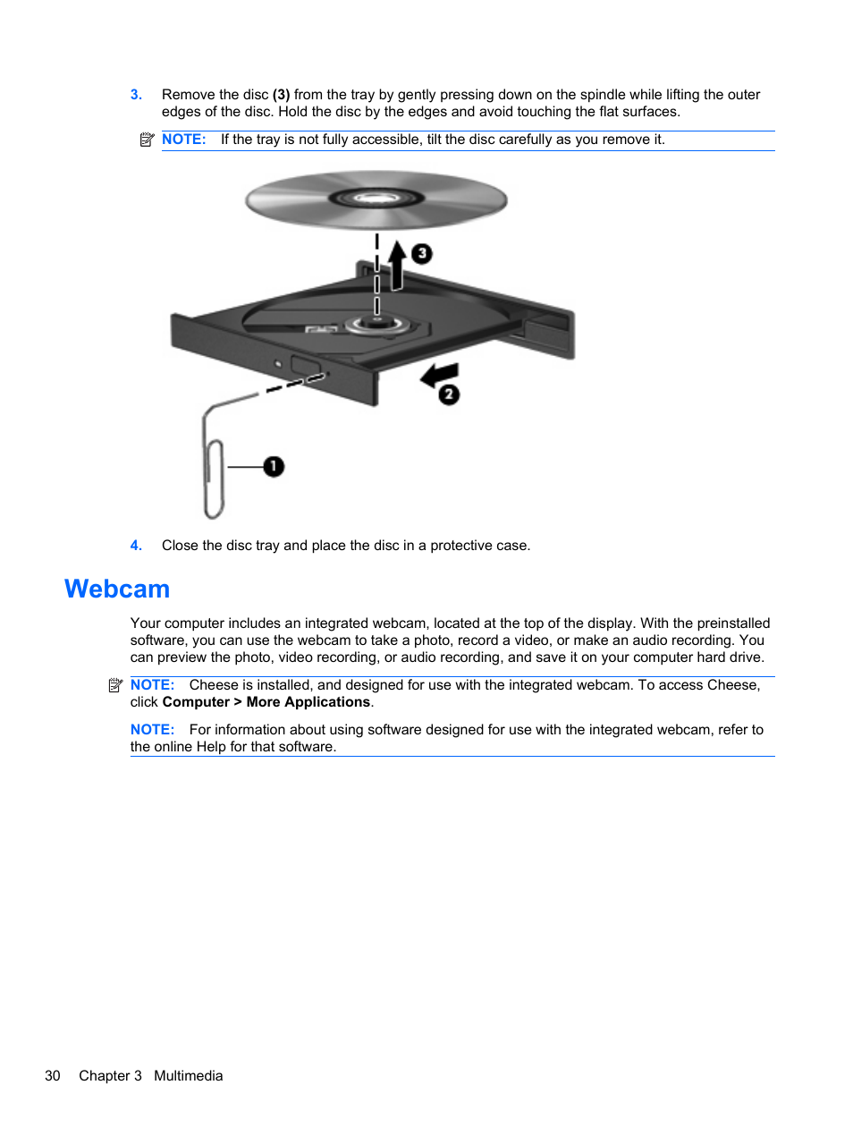 Webcam | HP ProBook 4720s Notebook-PC User Manual | Page 40 / 102