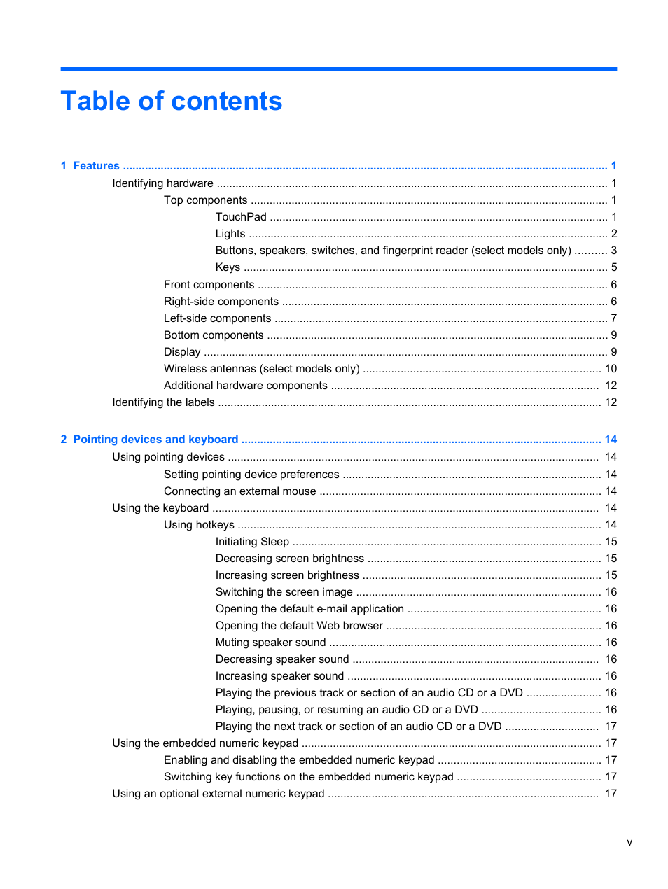 HP ProBook 4720s Notebook-PC User Manual | Page 5 / 102