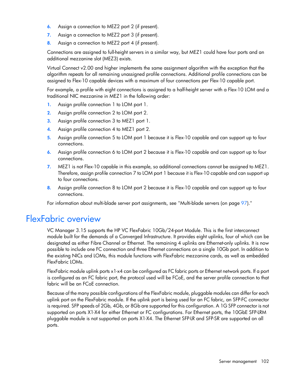 Flexfabric overview | HP 1.10GB Virtual Connect Ethernet Module for c-Class BladeSystem User Manual | Page 102 / 195