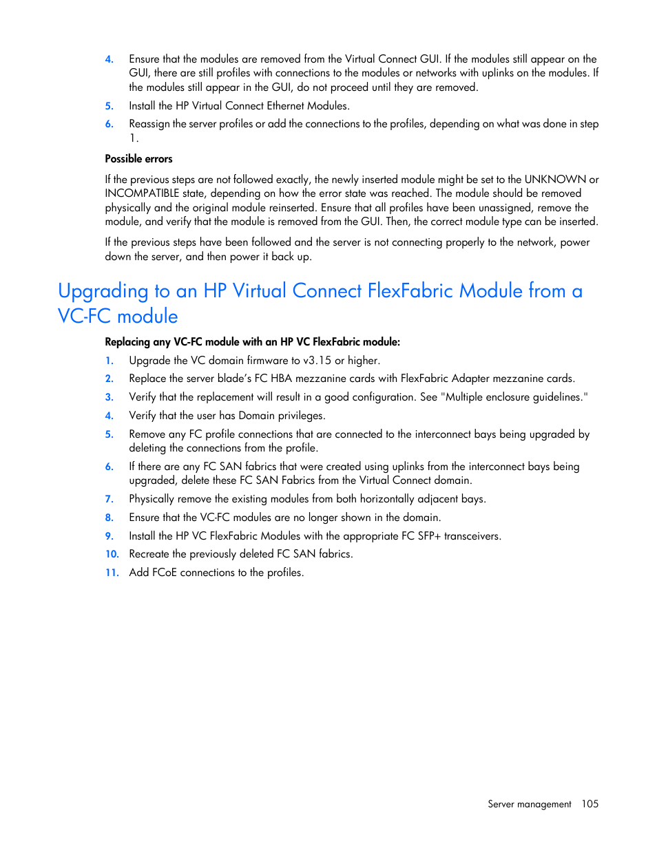 HP 1.10GB Virtual Connect Ethernet Module for c-Class BladeSystem User Manual | Page 105 / 195