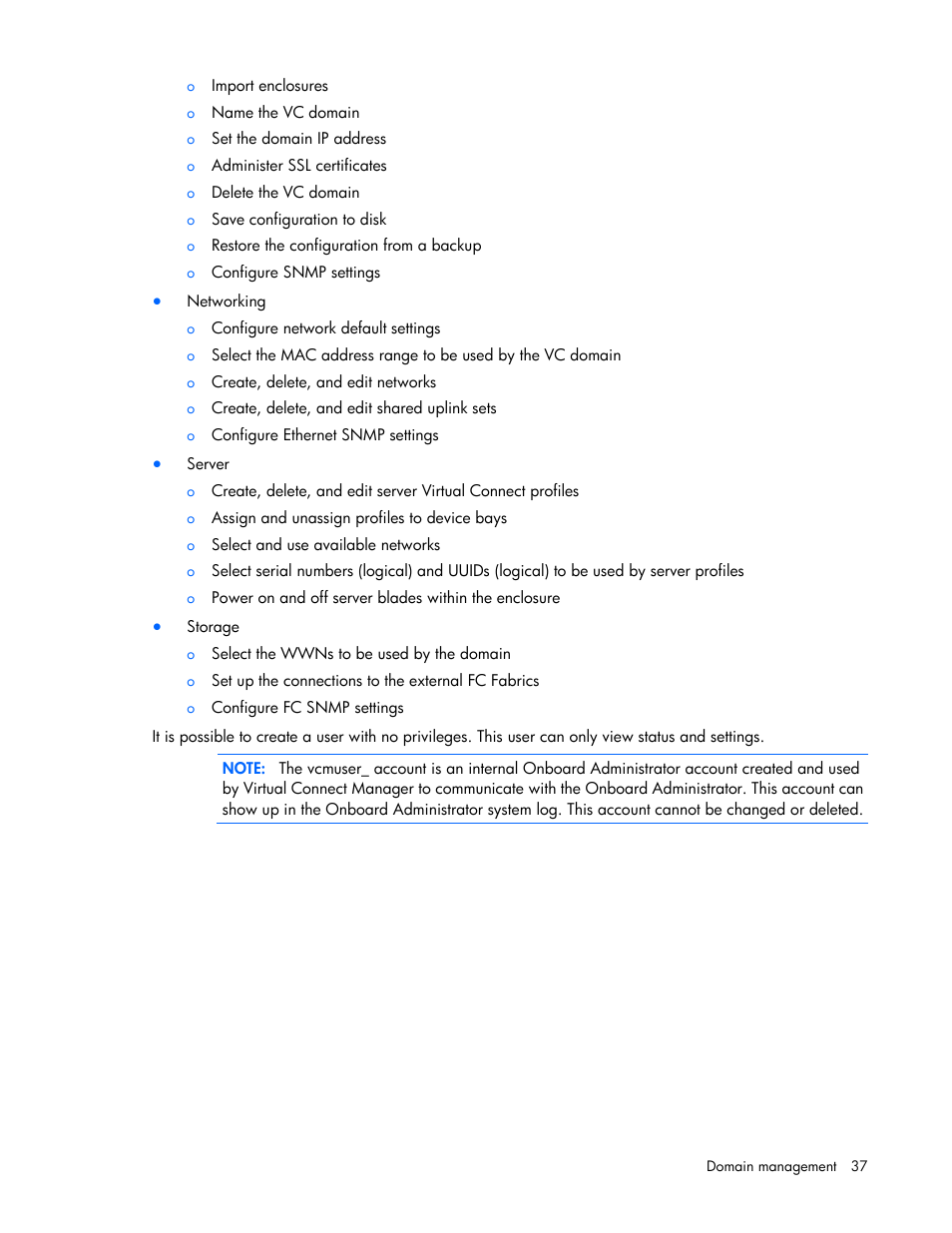 HP 1.10GB Virtual Connect Ethernet Module for c-Class BladeSystem User Manual | Page 37 / 195