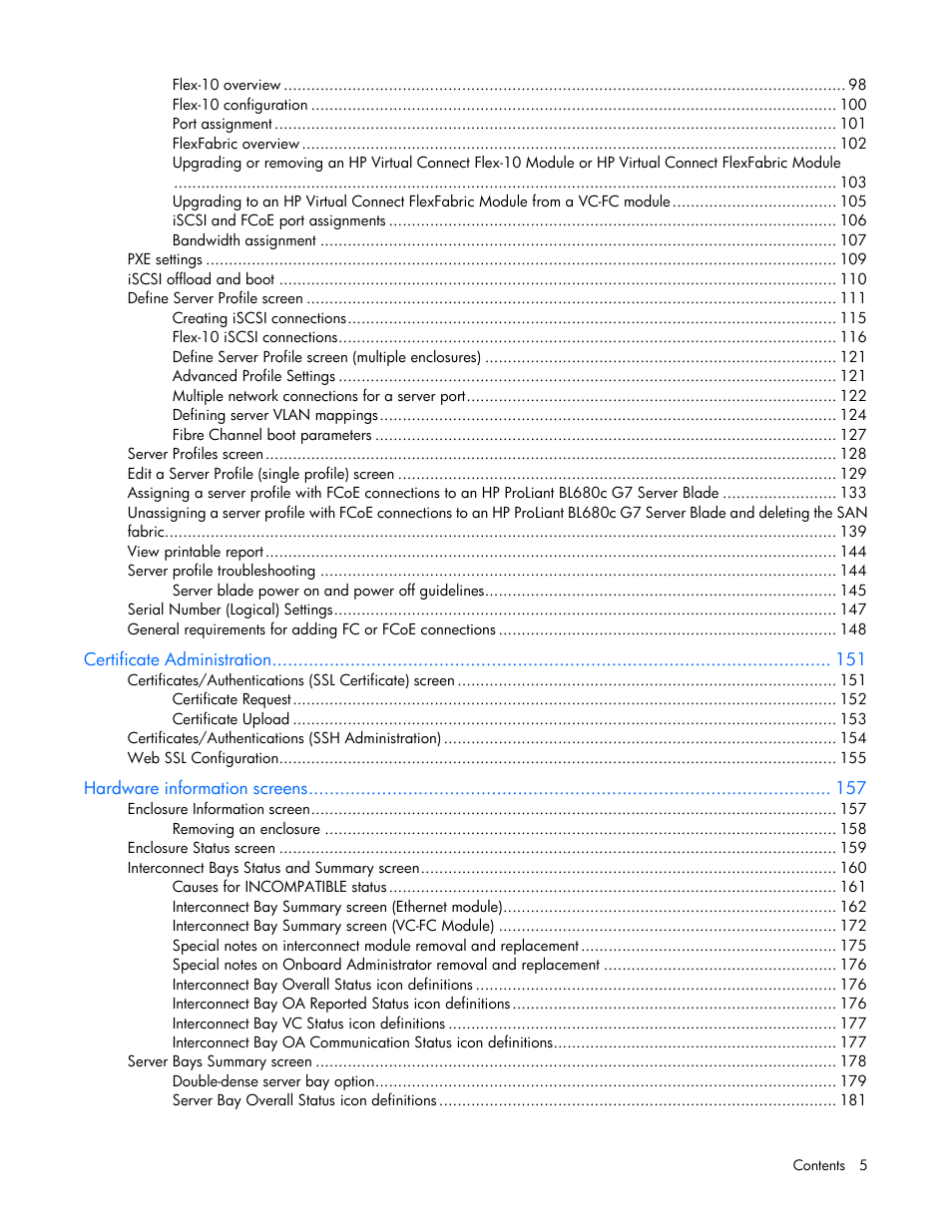 HP 1.10GB Virtual Connect Ethernet Module for c-Class BladeSystem User Manual | Page 5 / 195