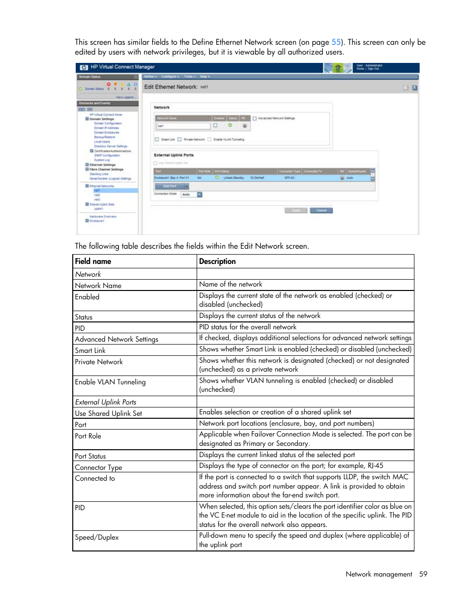 HP 1.10GB Virtual Connect Ethernet Module for c-Class BladeSystem User Manual | Page 59 / 195