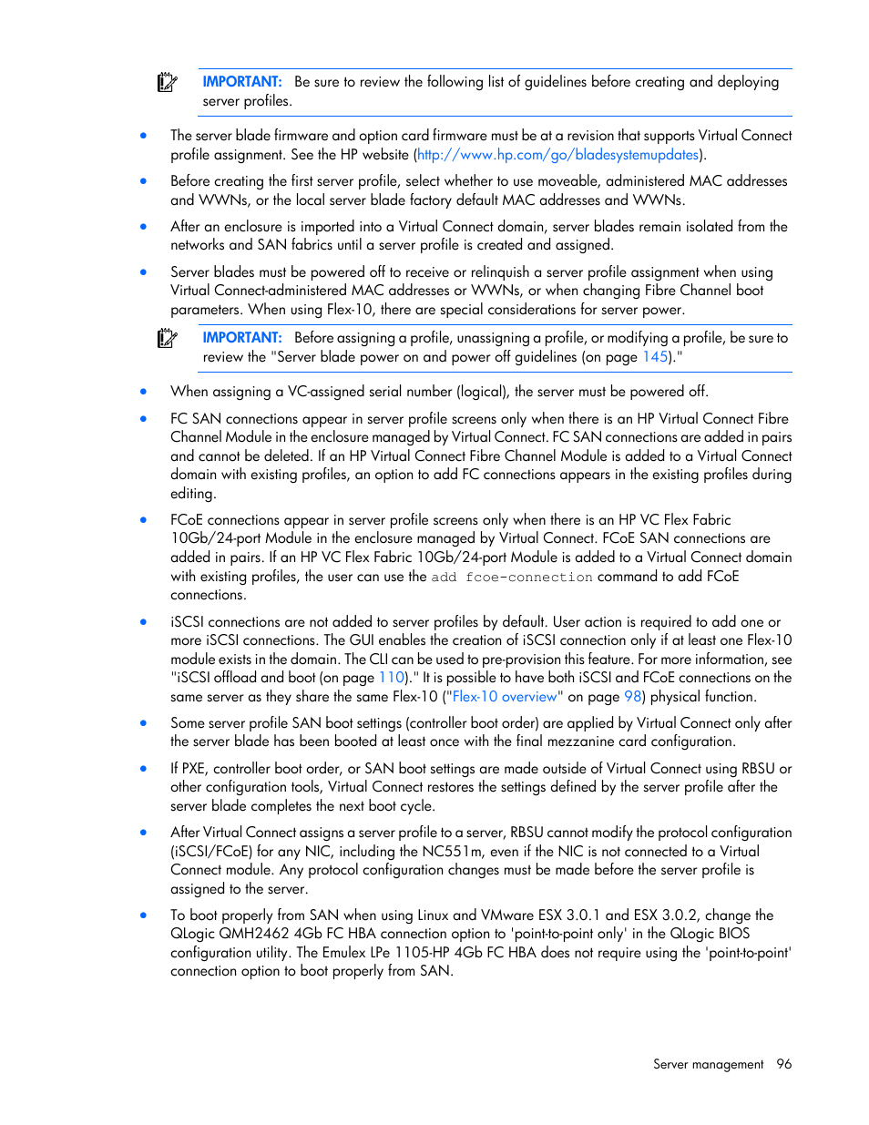 HP 1.10GB Virtual Connect Ethernet Module for c-Class BladeSystem User Manual | Page 96 / 195