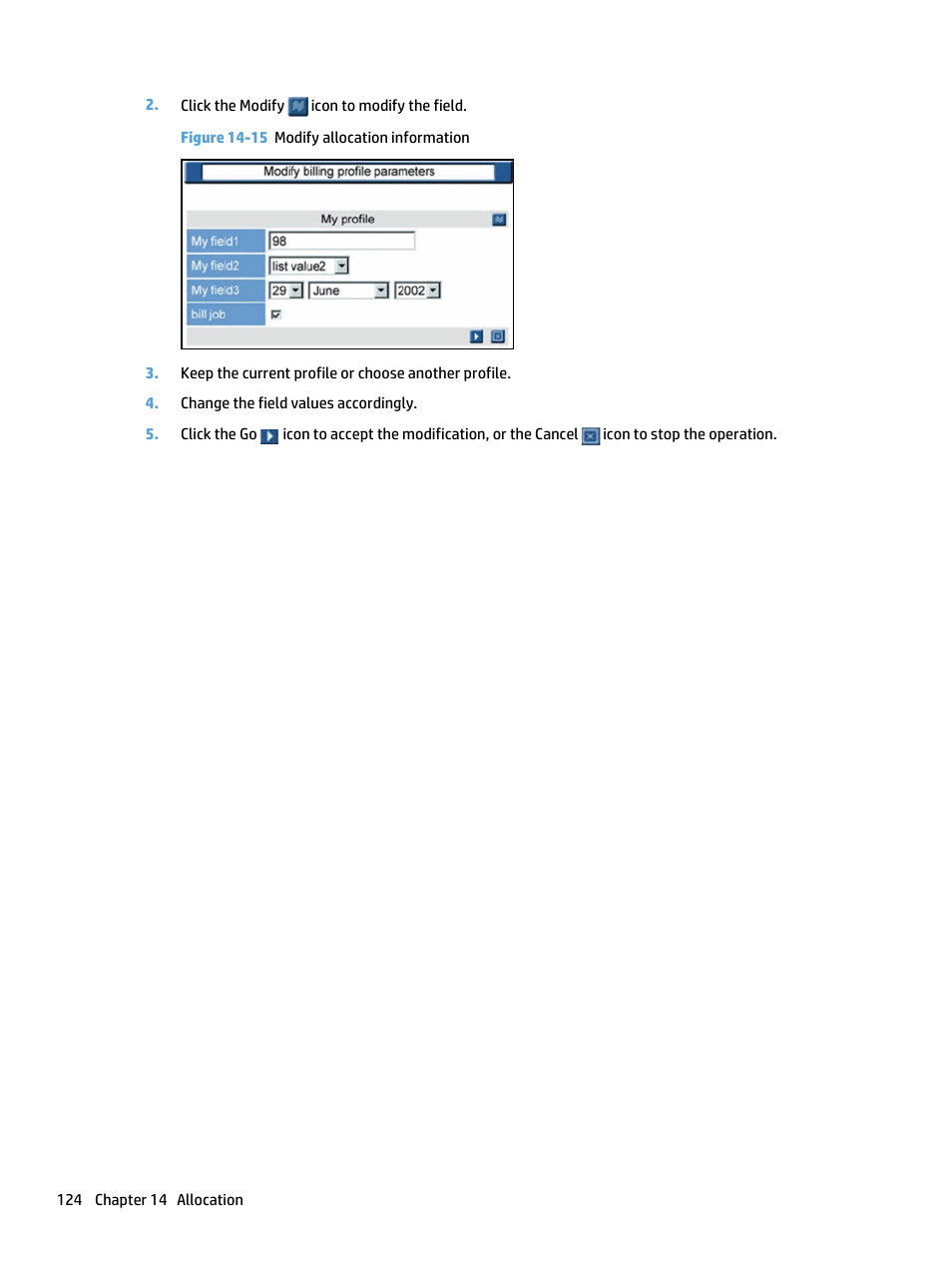 Figure 14-15 modify allocation information | HP Access Control User Manual | Page 138 / 169