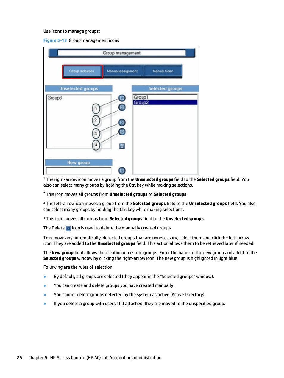 Figure 5-13 group management icons | HP Access Control User Manual | Page 40 / 169