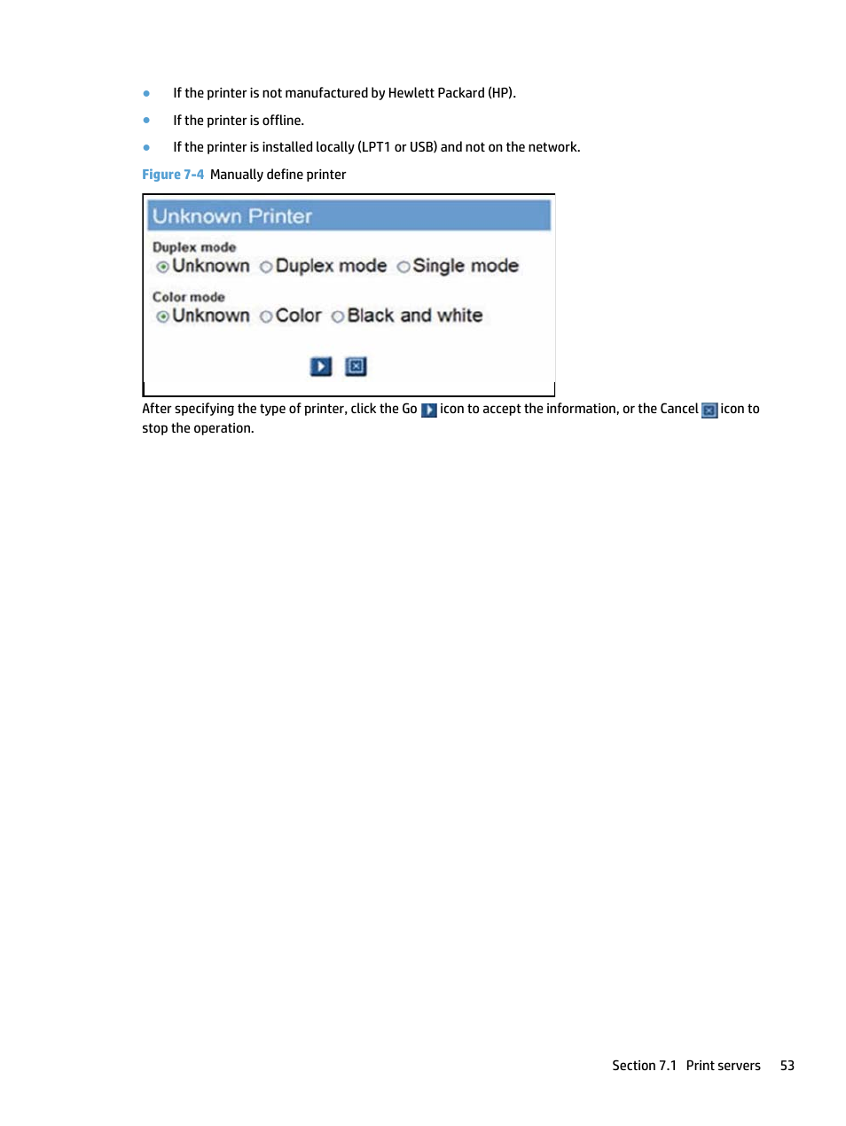 Figure 7-4 manually define printer | HP Access Control User Manual | Page 67 / 169