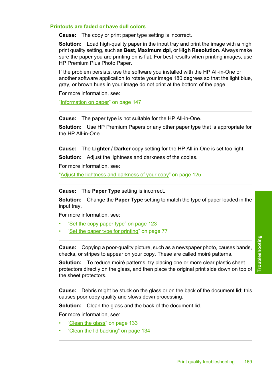 Printouts are faded or have dull colors | HP Photosmart C8180 All-in-One Printer User Manual | Page 170 / 235