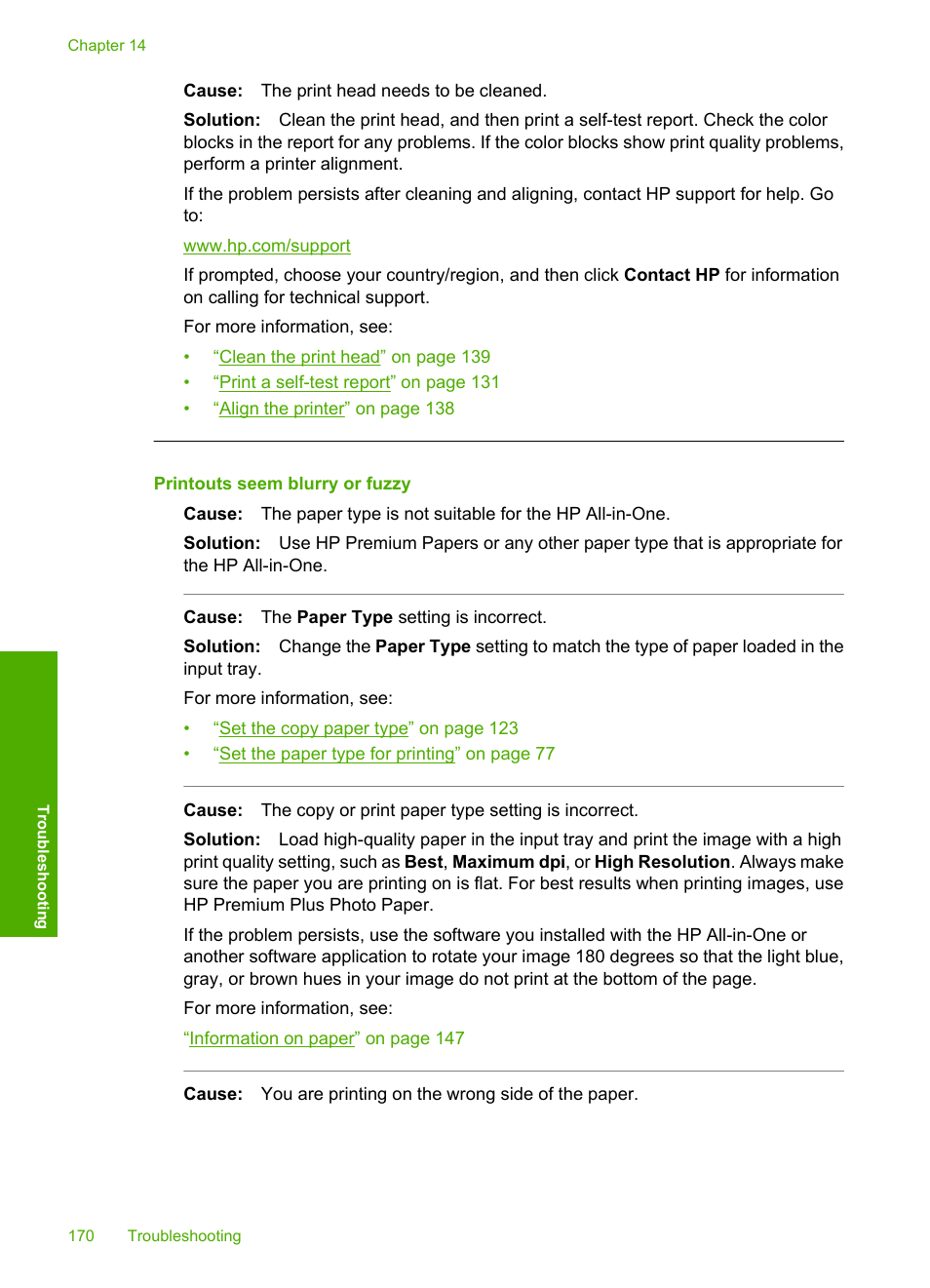 Printouts seem blurry or fuzzy | HP Photosmart C8180 All-in-One Printer User Manual | Page 171 / 235