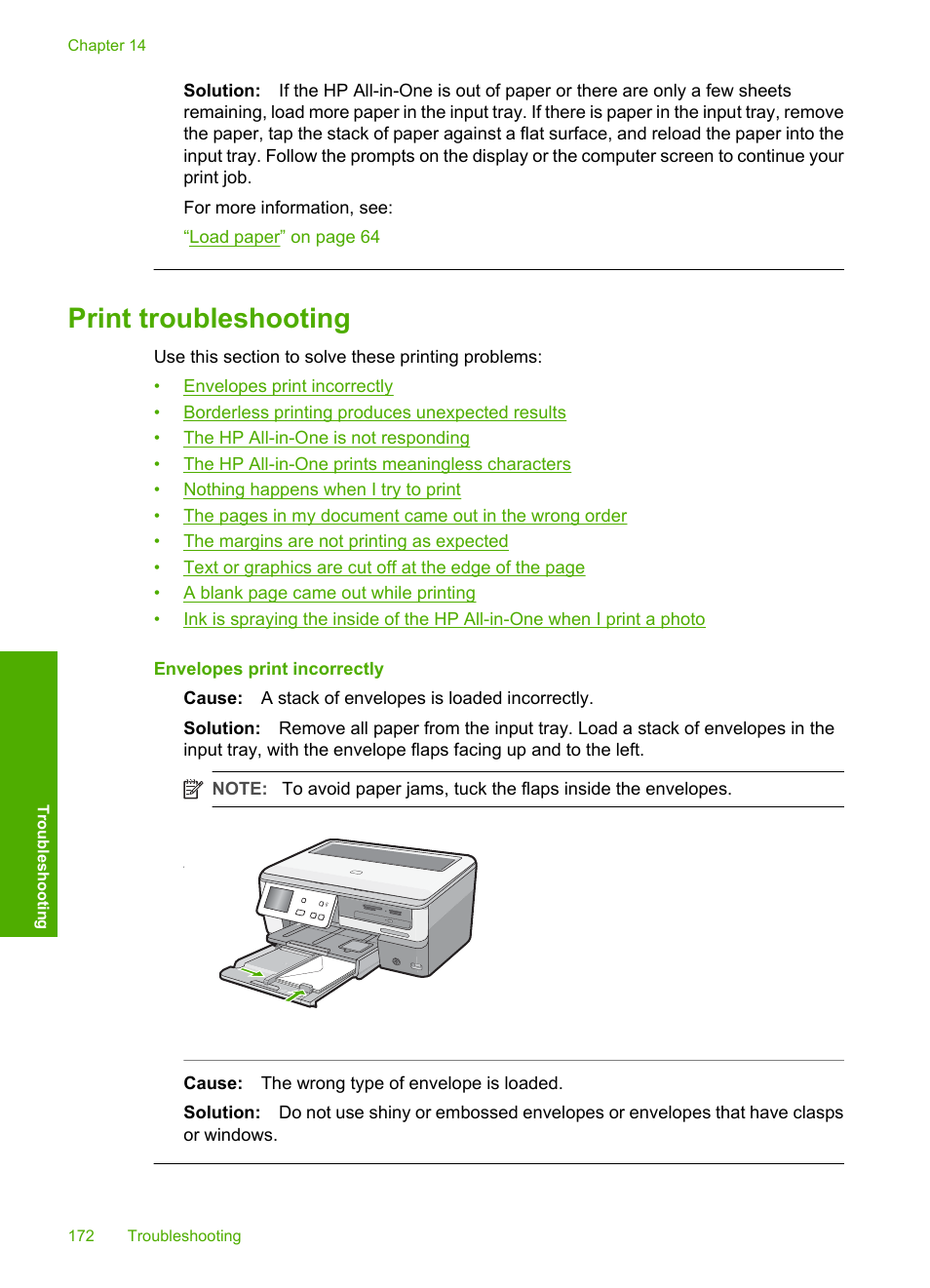 Print troubleshooting | HP Photosmart C8180 All-in-One Printer User Manual | Page 173 / 235