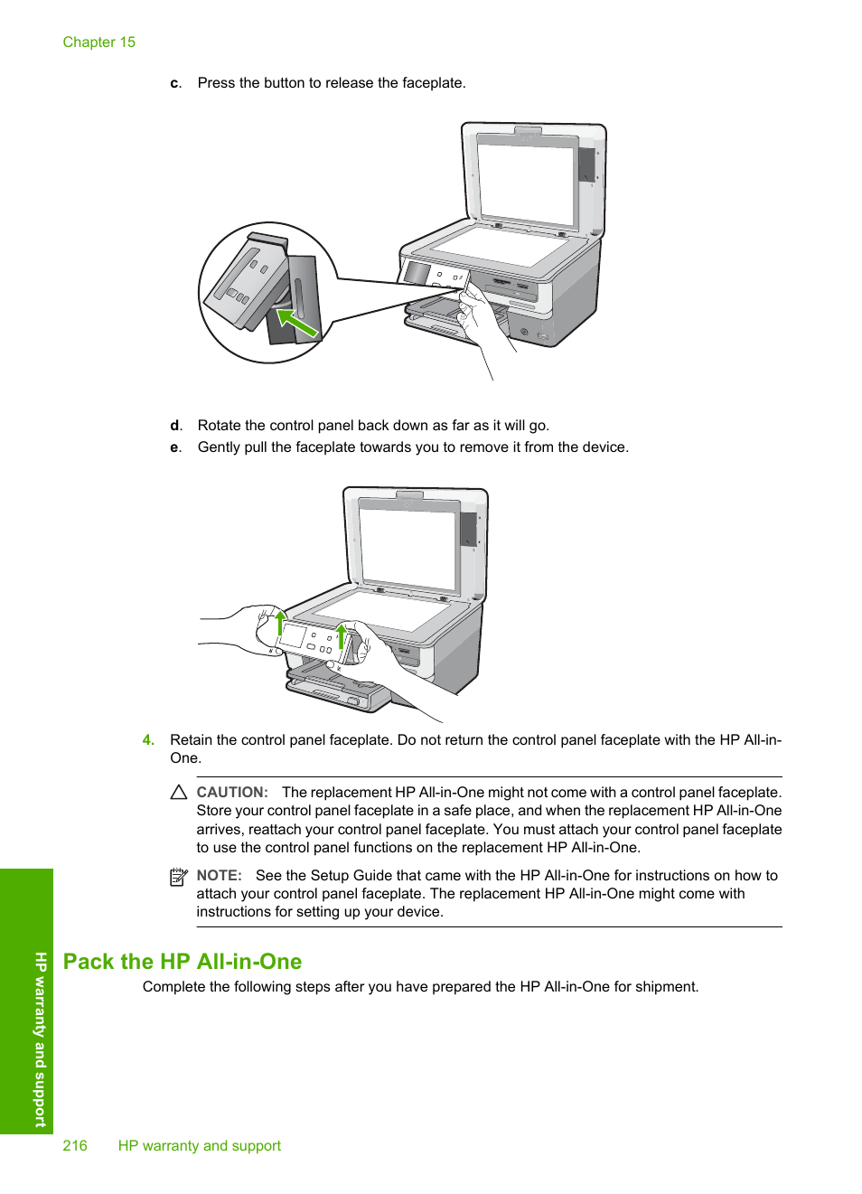 Pack the hp all-in-one | HP Photosmart C8180 All-in-One Printer User Manual | Page 217 / 235