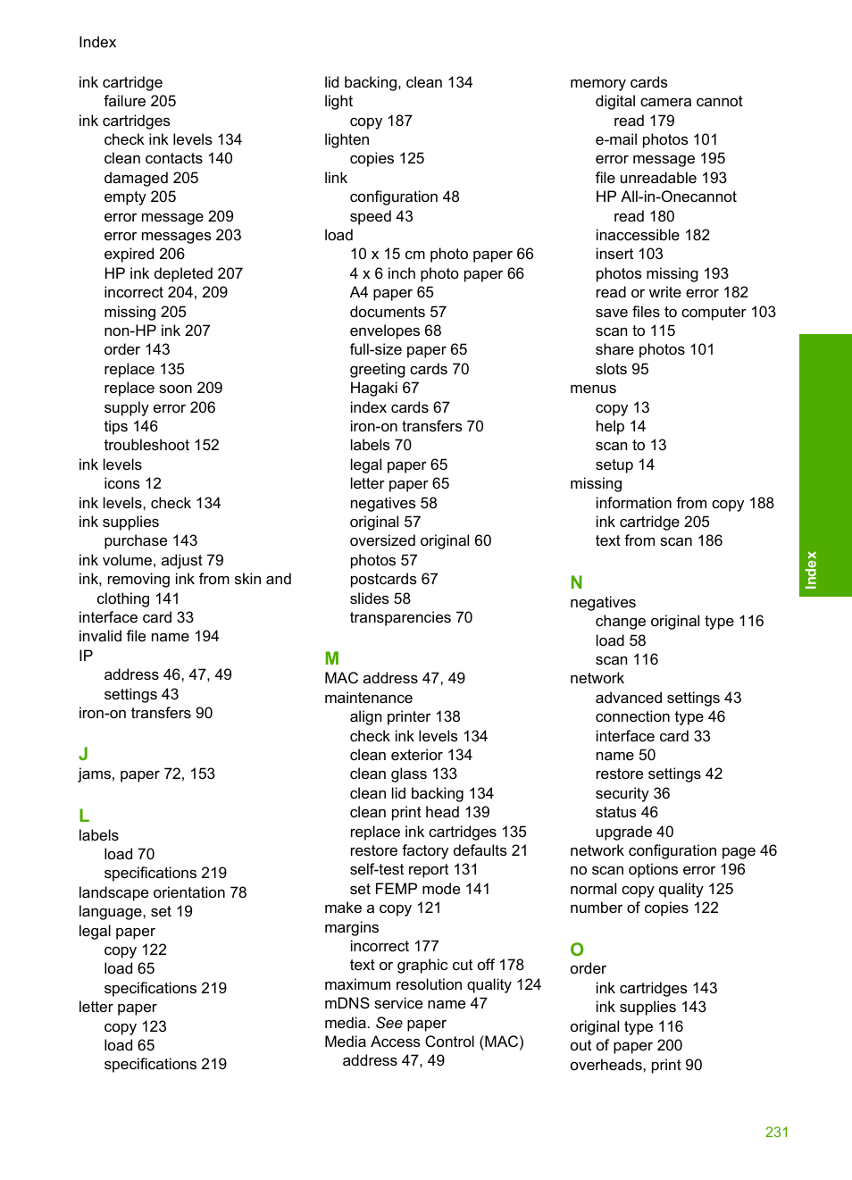 HP Photosmart C8180 All-in-One Printer User Manual | Page 232 / 235