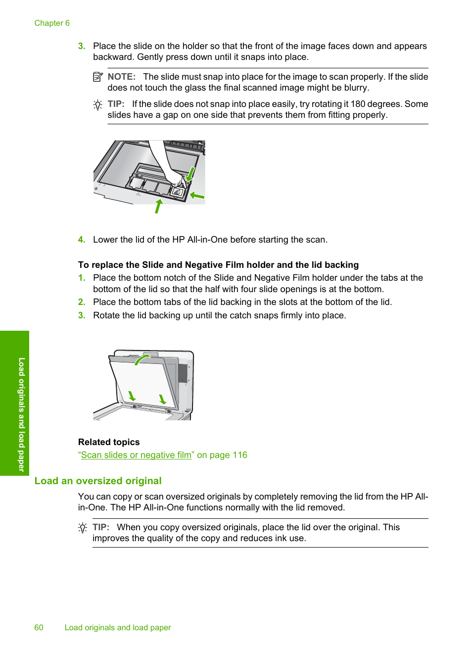 Load an oversized original | HP Photosmart C8180 All-in-One Printer User Manual | Page 61 / 235