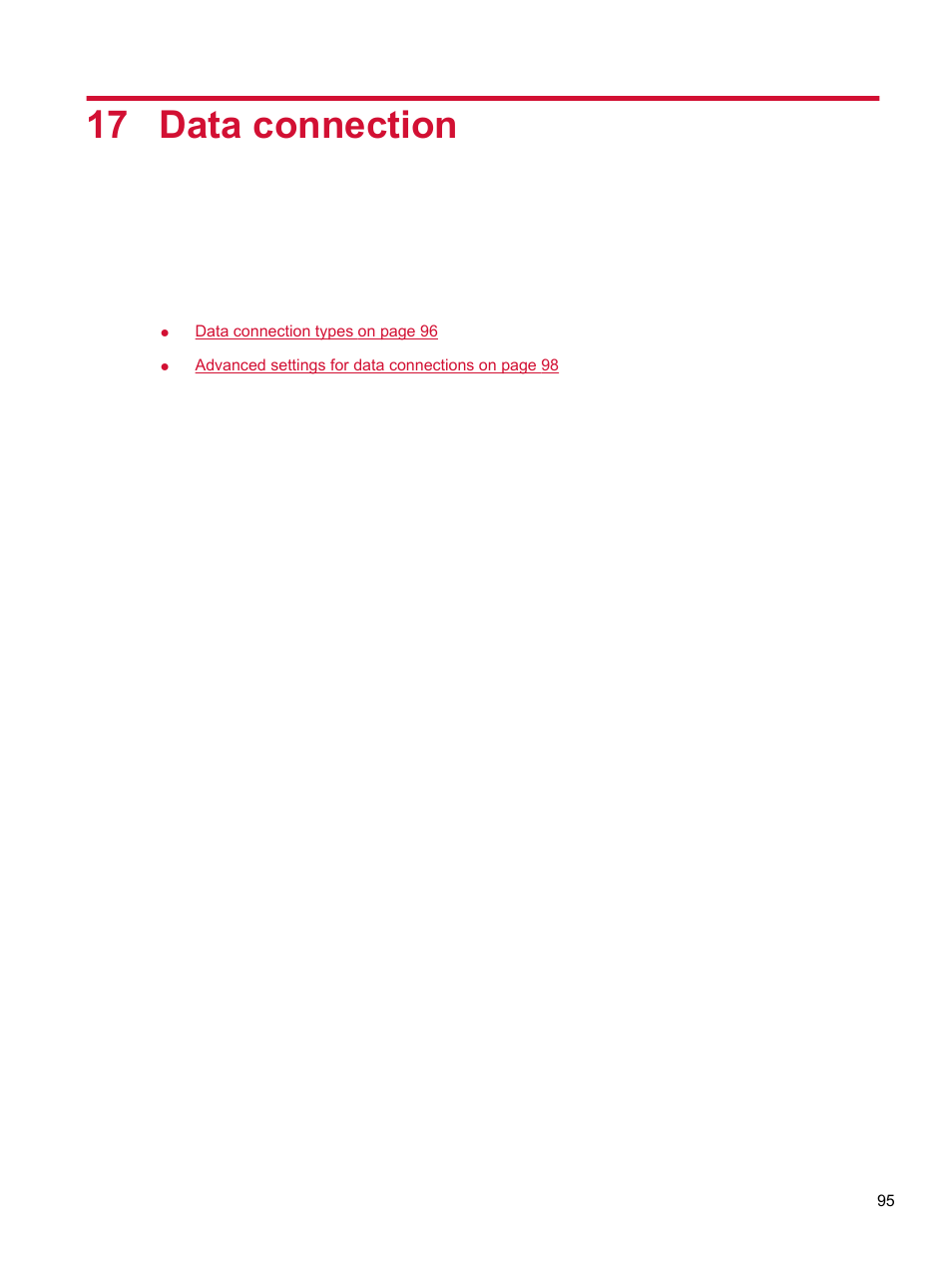 Data connection, 17 data connection | HP Compaq AirLife 100 series User Manual | Page 103 / 117