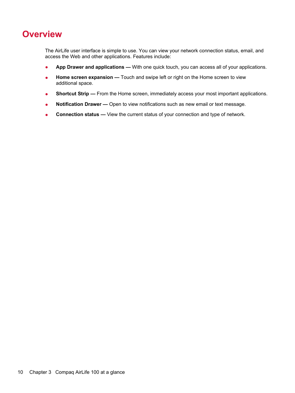 Overview | HP Compaq AirLife 100 series User Manual | Page 18 / 117