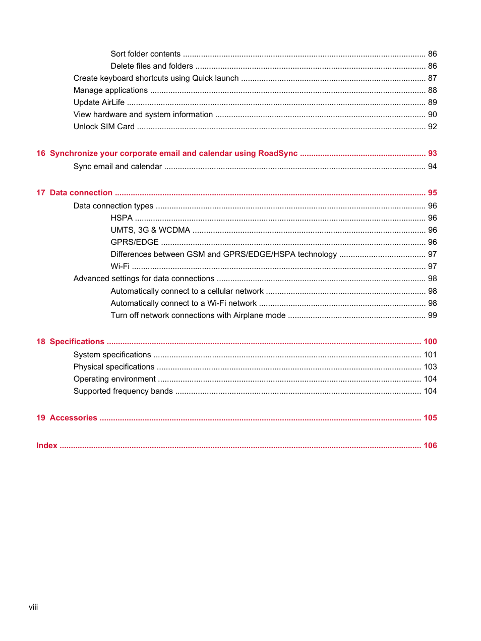 HP Compaq AirLife 100 series User Manual | Page 8 / 117
