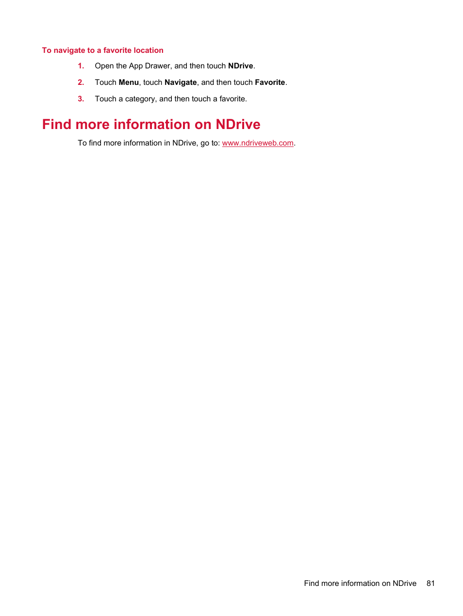 Find more information on ndrive | HP Compaq AirLife 100 series User Manual | Page 89 / 117