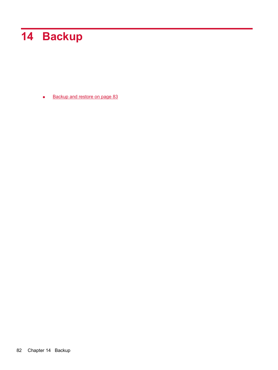 Backup, 14 backup | HP Compaq AirLife 100 series User Manual | Page 90 / 117