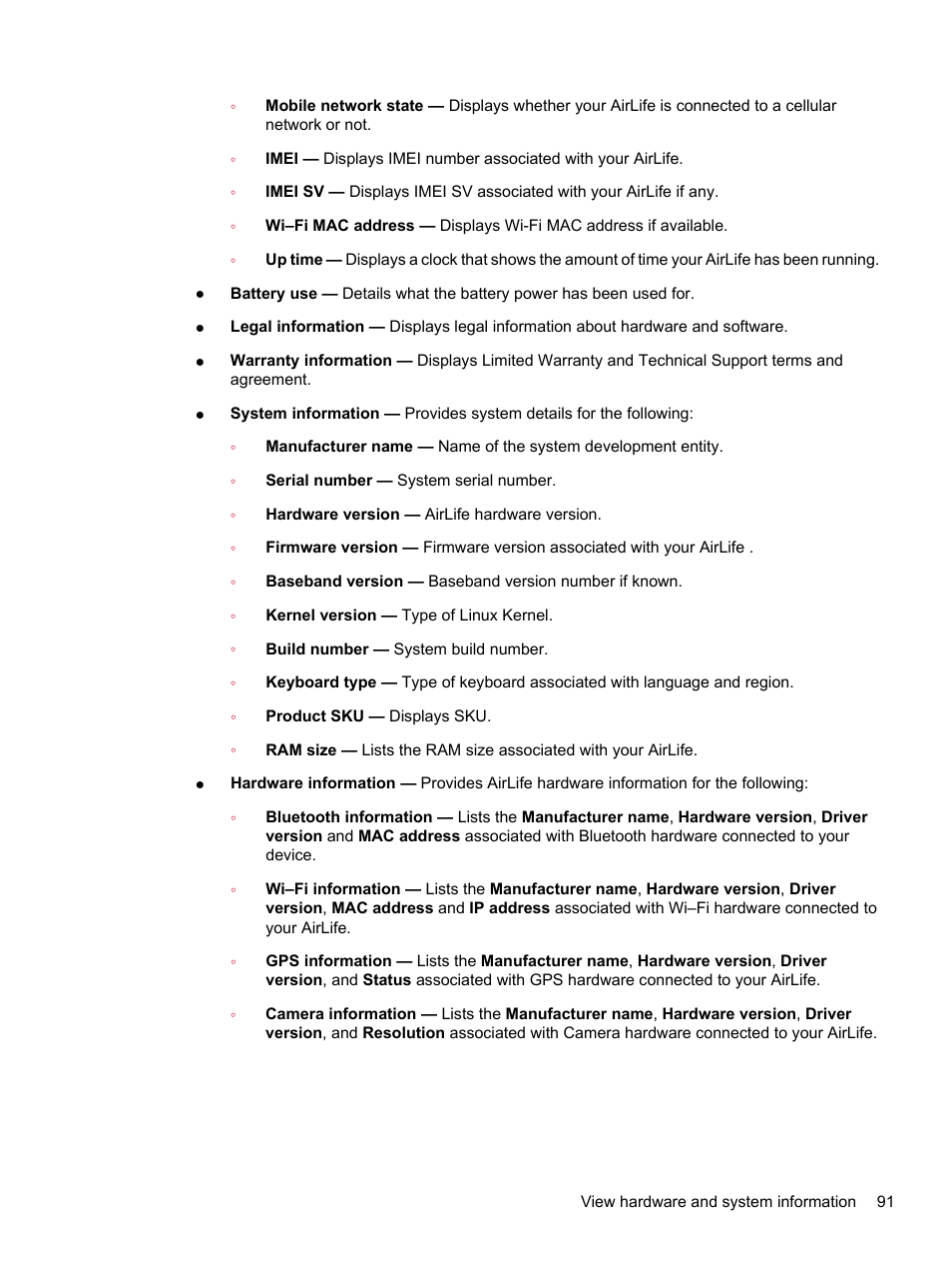 HP Compaq AirLife 100 series User Manual | Page 99 / 117