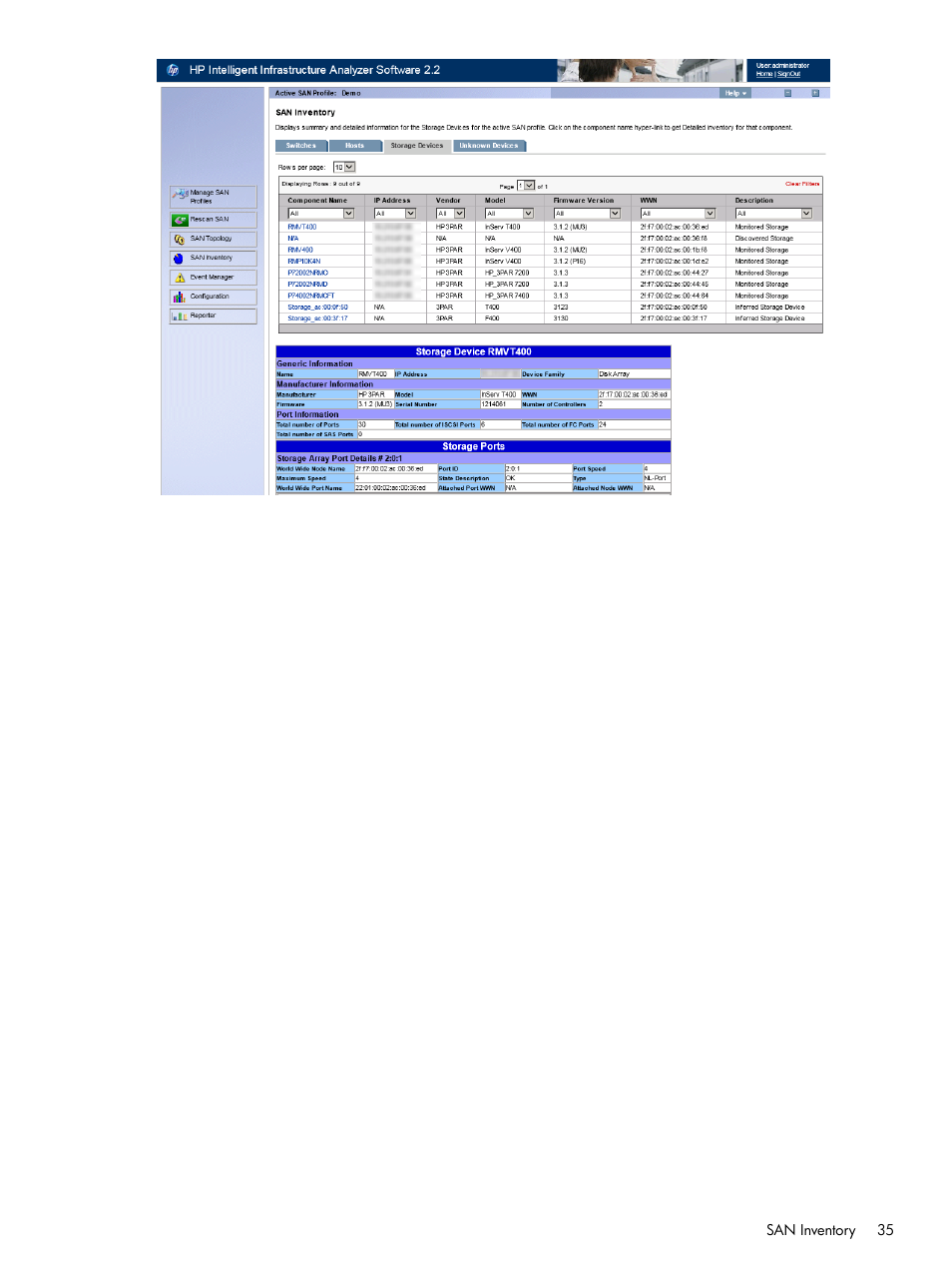 HP Intelligent Infrastructure Analyzer Software User Manual | Page 35 / 63