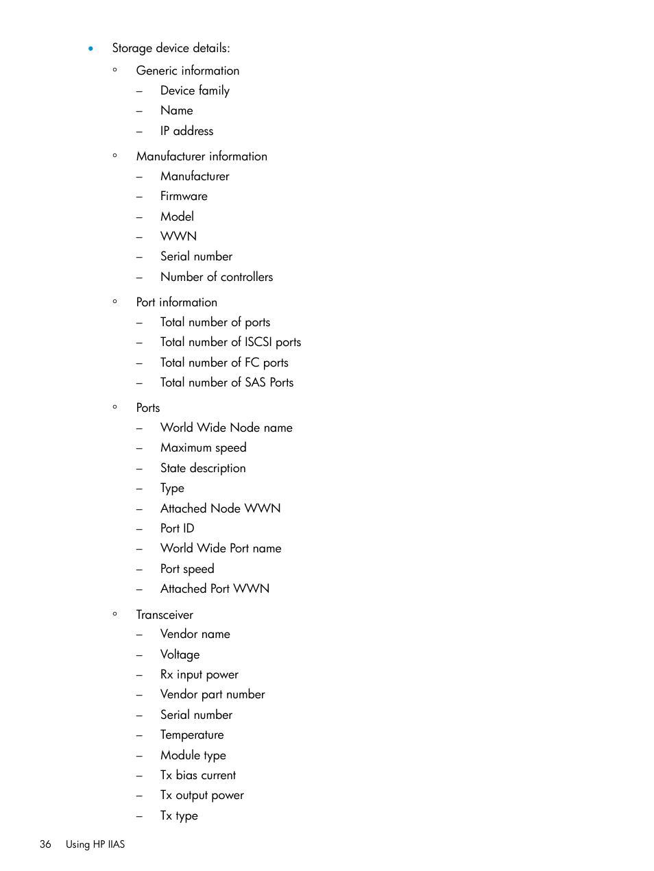 Unknown devices inventory summary view | HP Intelligent Infrastructure Analyzer Software User Manual | Page 36 / 63