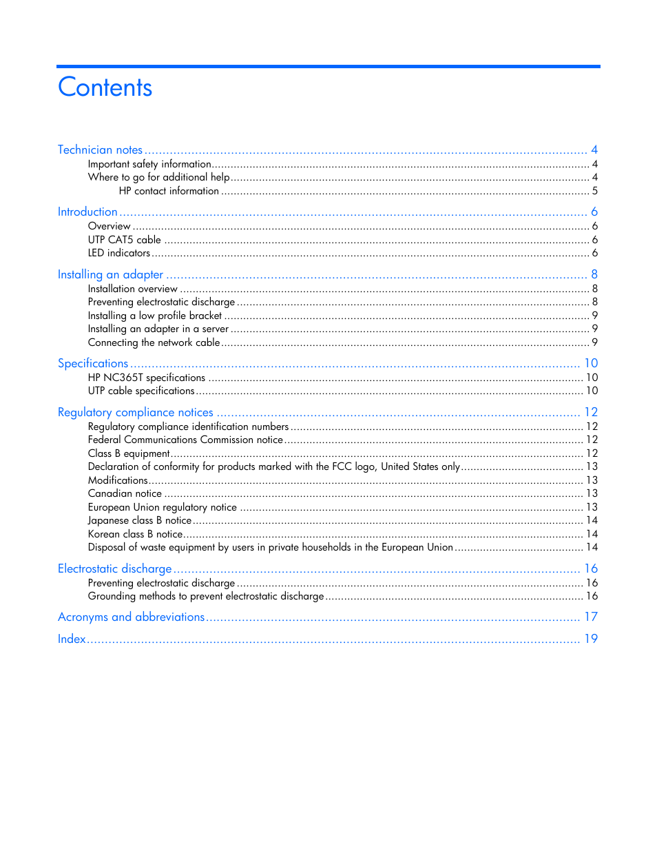 HP NC365T 4-port Ethernet Server Adapter User Manual | Page 3 / 20