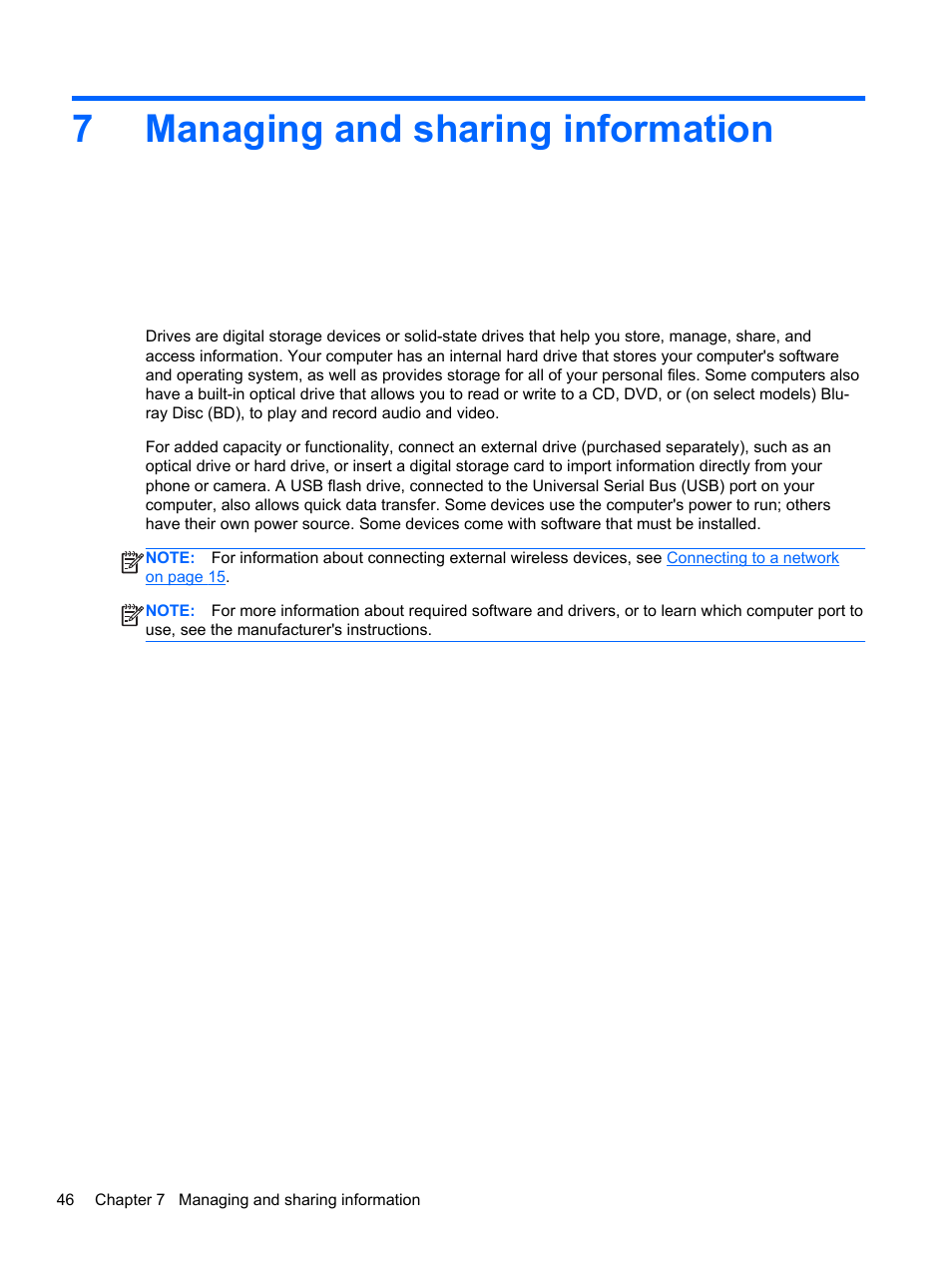 Managing and sharing information, 7 managing and sharing information, 7managing and sharing information | HP Pavilion dv4-5110us Entertainment Notebook PC User Manual | Page 56 / 105