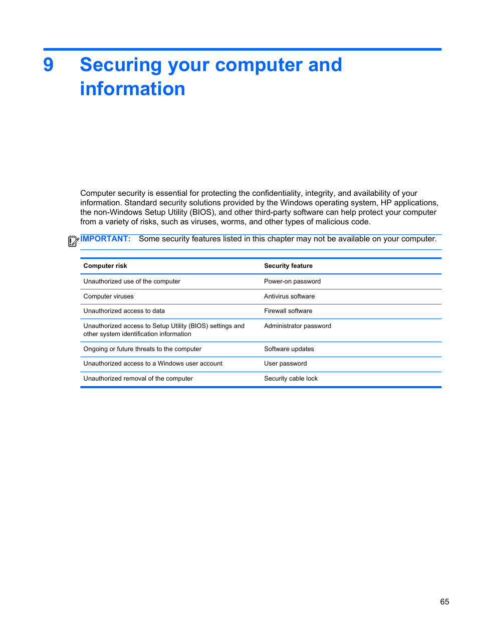 Securing your computer and information, 9 securing your computer and information, 9securing your computer and information | HP Pavilion dv4-5110us Entertainment Notebook PC User Manual | Page 75 / 105
