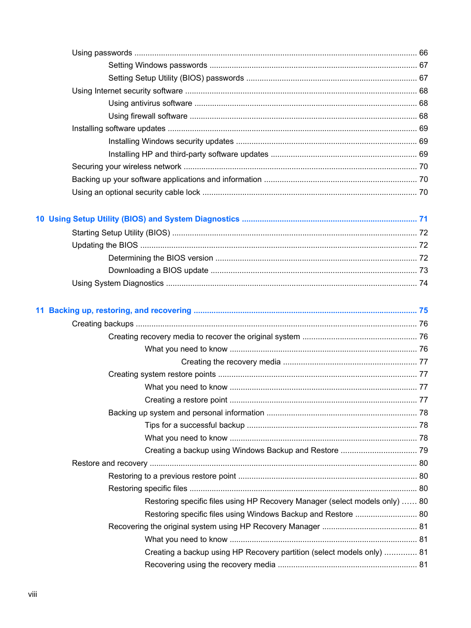HP Pavilion dv4-5110us Entertainment Notebook PC User Manual | Page 8 / 105