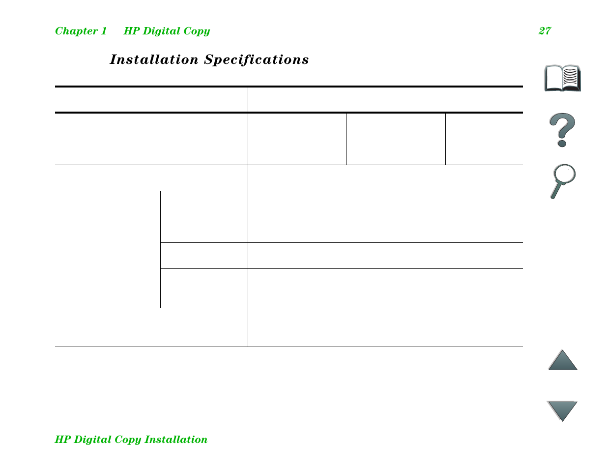 Installation specifications | HP LaserJet 8100 Multifunction Printer series User Manual | Page 27 / 88