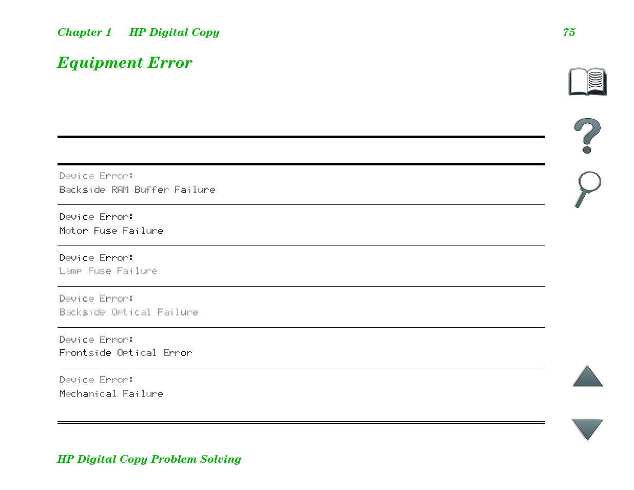 Equipment error | HP LaserJet 8100 Multifunction Printer series User Manual | Page 75 / 88