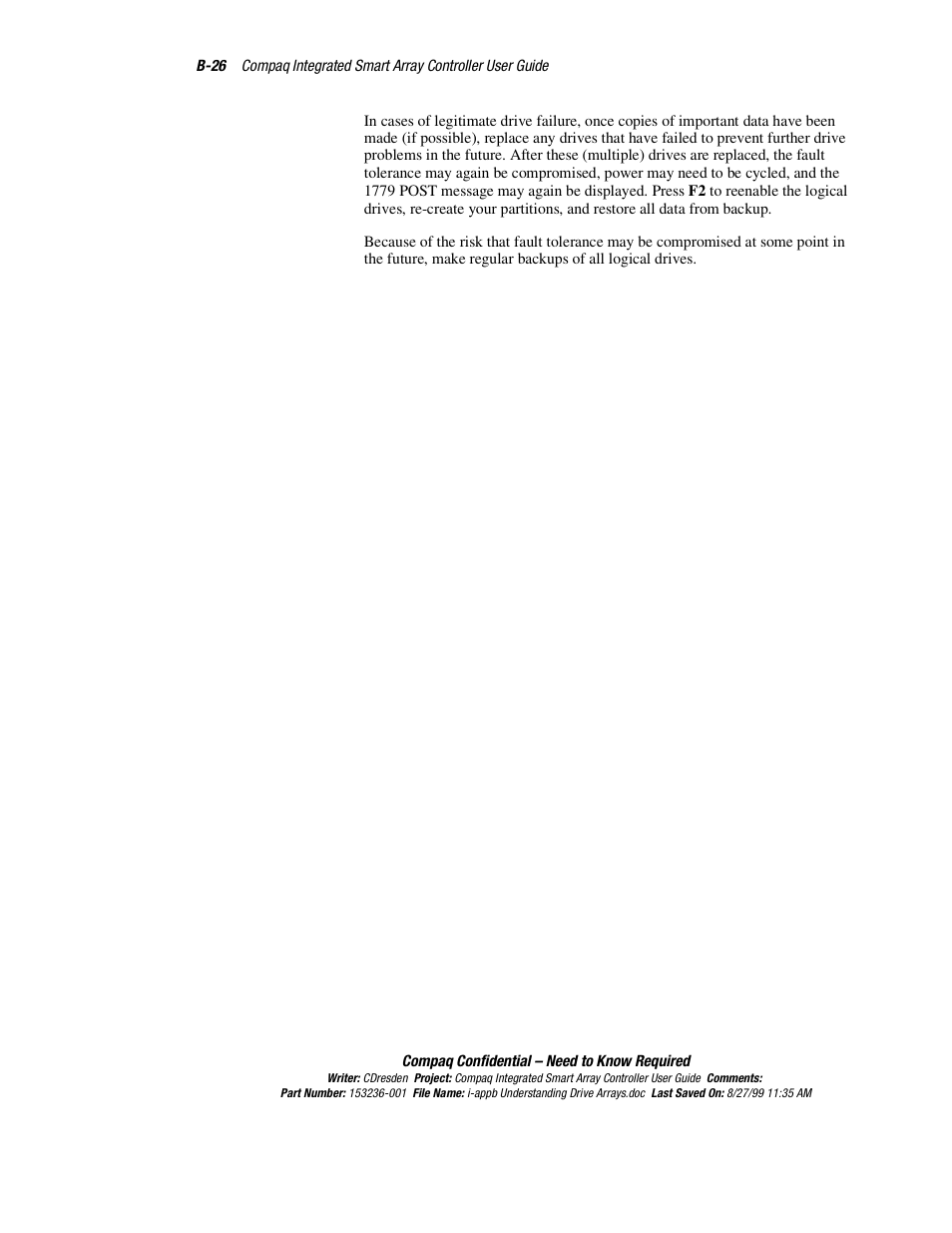 HP Compaq Integrated Smart Array Controller User Manual | Page 132 / 147