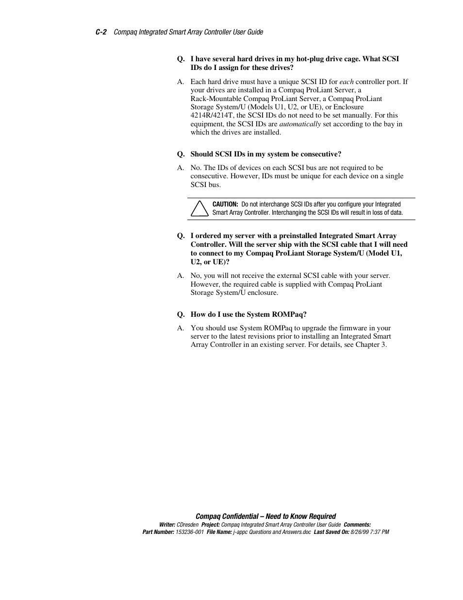 HP Compaq Integrated Smart Array Controller User Manual | Page 134 / 147