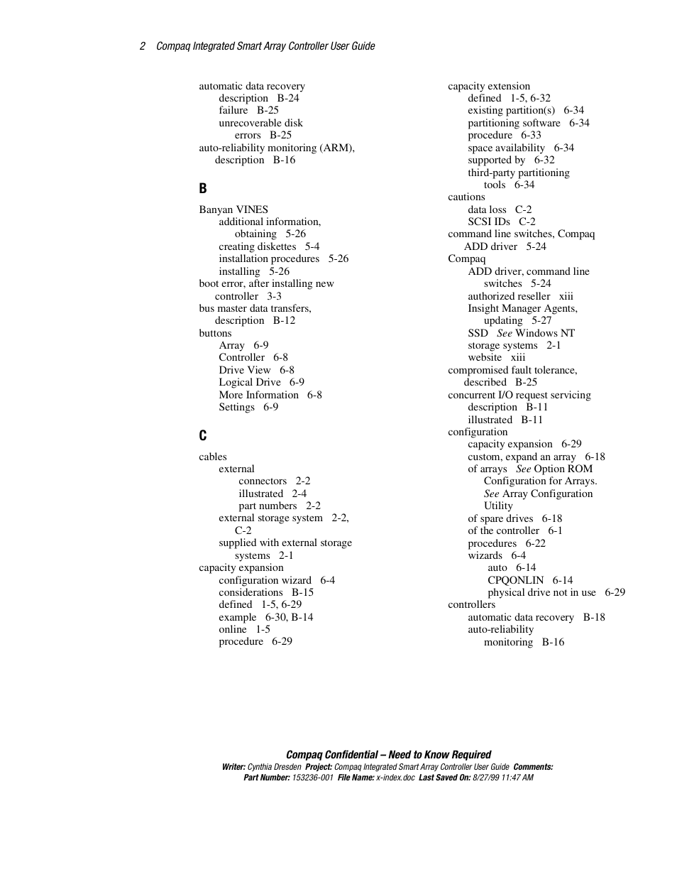 HP Compaq Integrated Smart Array Controller User Manual | Page 138 / 147