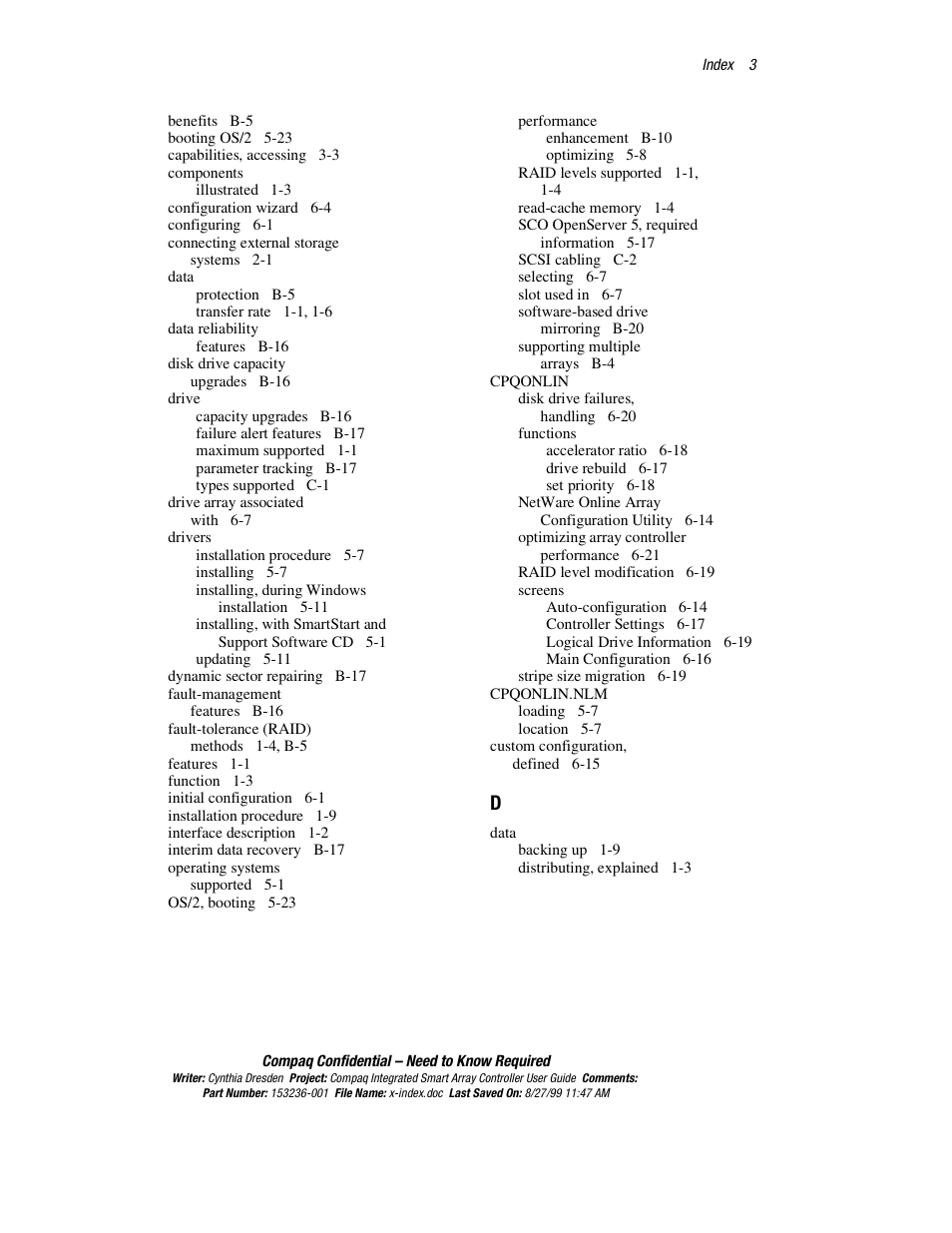 HP Compaq Integrated Smart Array Controller User Manual | Page 139 / 147