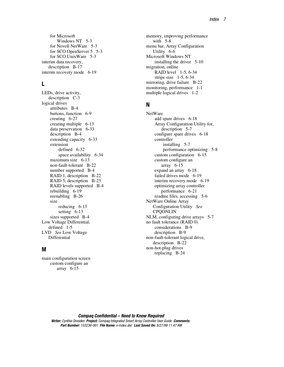 HP Compaq Integrated Smart Array Controller User Manual | Page 143 / 147
