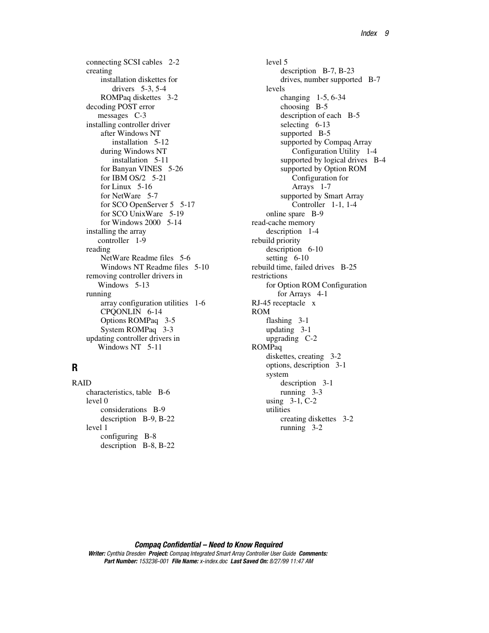 HP Compaq Integrated Smart Array Controller User Manual | Page 145 / 147