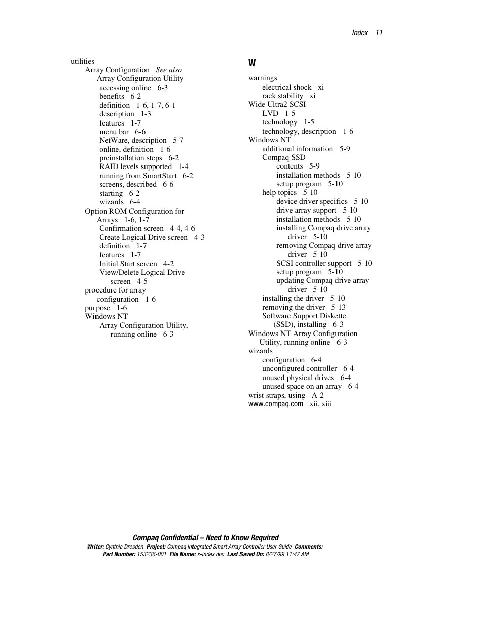 HP Compaq Integrated Smart Array Controller User Manual | Page 147 / 147