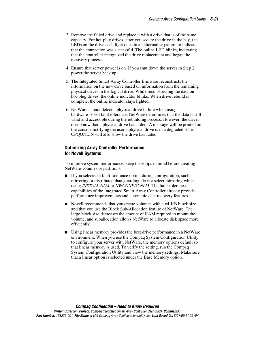 HP Compaq Integrated Smart Array Controller User Manual | Page 89 / 147