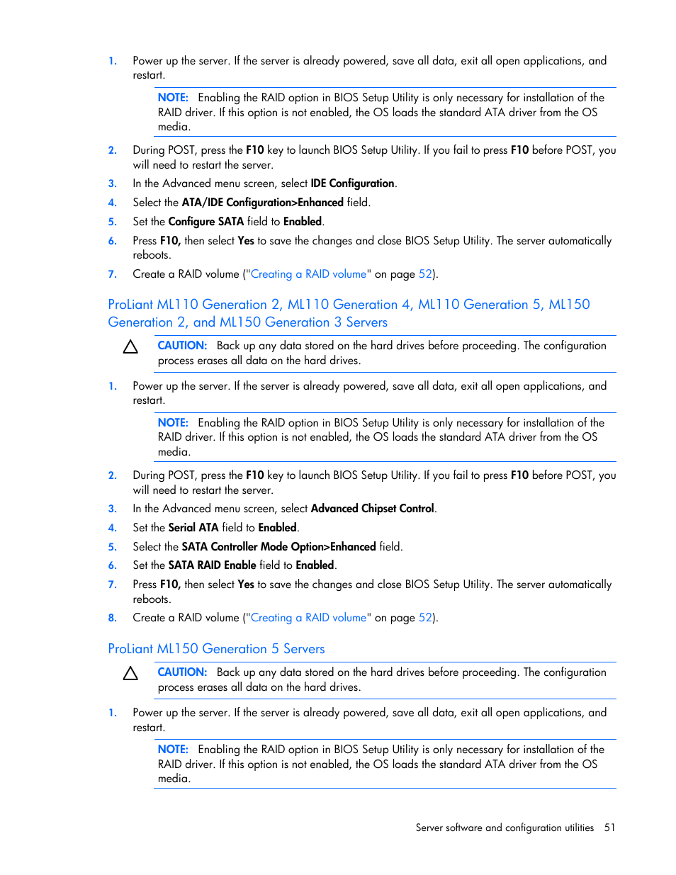 Proliant ml150 generation 5 servers | HP ProLiant ML110 G2 Server User Manual | Page 51 / 116