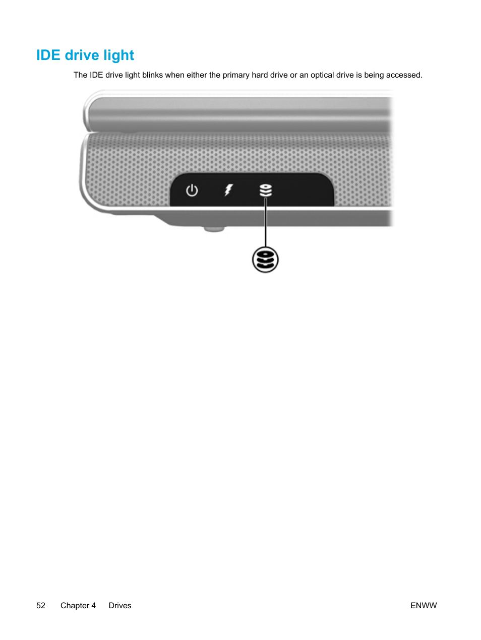 Ide drive light | HP Pavilion dv5127eu Notebook PC User Manual | Page 62 / 192