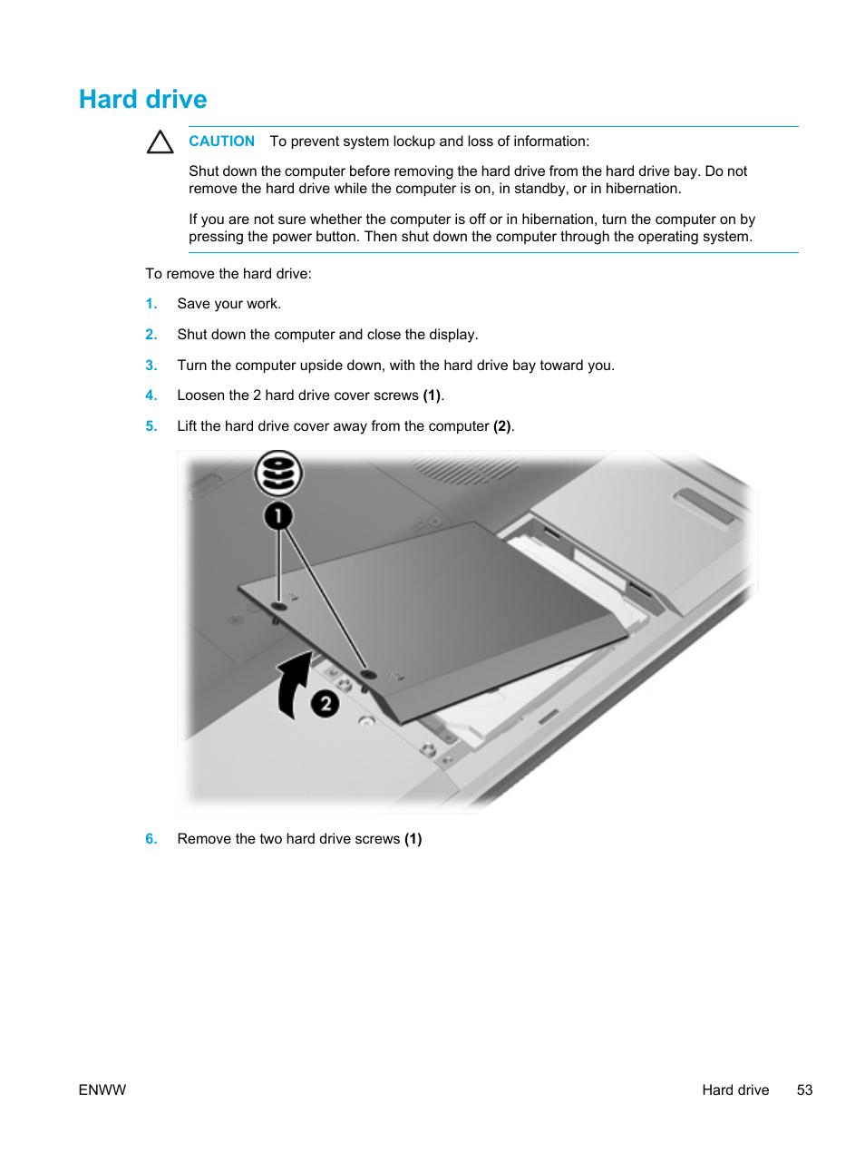 Hard drive | HP Pavilion dv5127eu Notebook PC User Manual | Page 63 / 192
