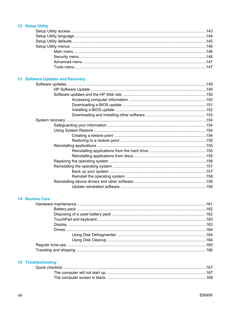 HP Pavilion dv5127eu Notebook PC User Manual | Page 8 / 192