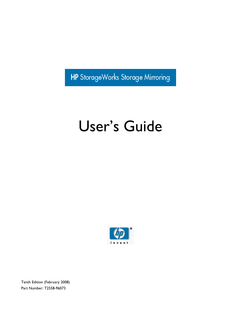 HP Storage Mirroring V5 Software User Manual | 212 pages