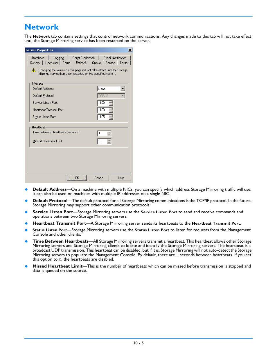 Network, Network -5 | HP Storage Mirroring V5 Software User Manual | Page 187 / 212