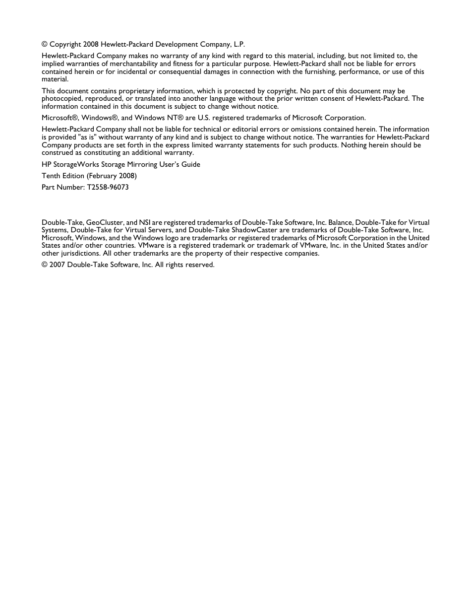 HP Storage Mirroring V5 Software User Manual | Page 2 / 212